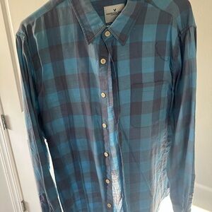 American Eagle Outfitters Men's Blue Plaid